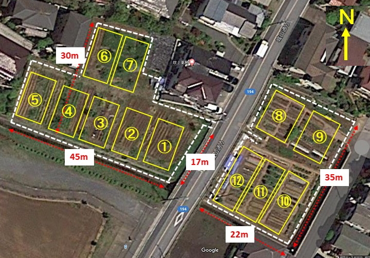 特定農地貸付・区画図一式（面積100m2)